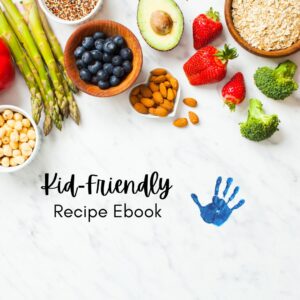 Food flat lay with handprint Recipe Book